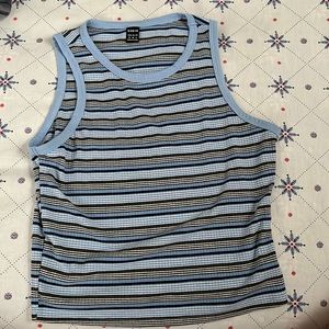 Blue stripe Tank Top Shein